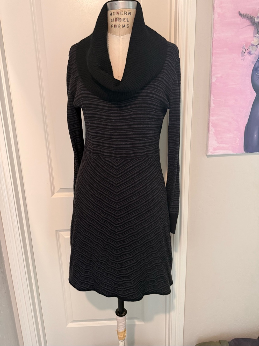 Prana Black Cowl Neck Sweater Dress XL